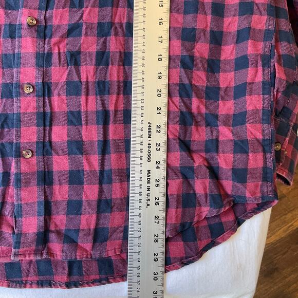 IZOD Men Shirt size XXL Long Sleeve Button Down Plaid Red & Blue - Picture 4 of 8